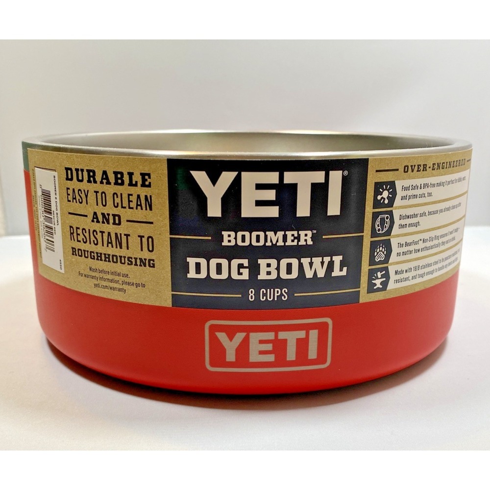 YETI Dog Bowl Boomer 8 Cup RESCUE RED NEW!